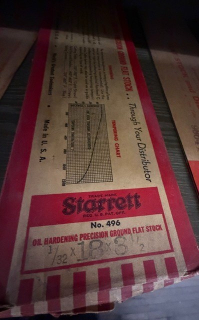 Starrett 1/32 x 3-1/2 x 18″ No. 496 Oil Hardening Ground Flat Stock – Rust – Old