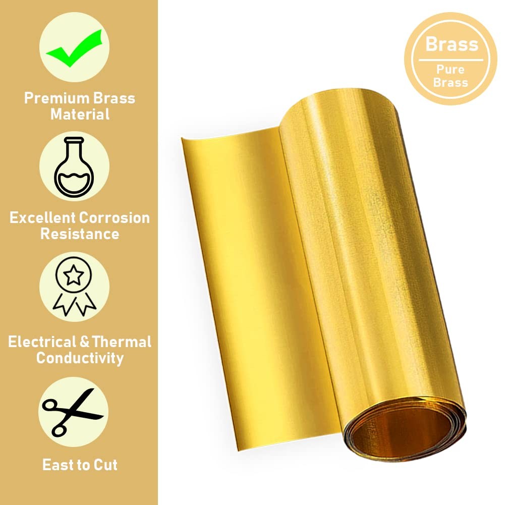 Copper Metal Brass Sheet Roll Film Foil Plate Strip 1000x100x0.08mm 4 Inch