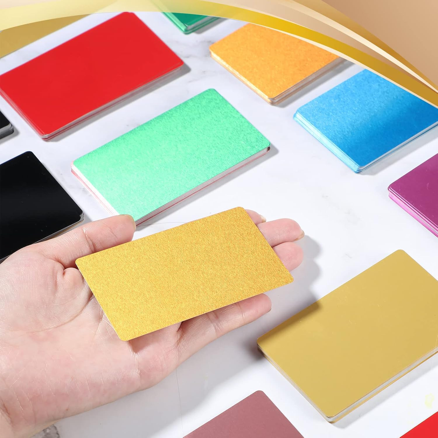 Marspark 300 Pcs Metal Engraving Blanks Multipurpose Aluminum Sheet Metal Busine