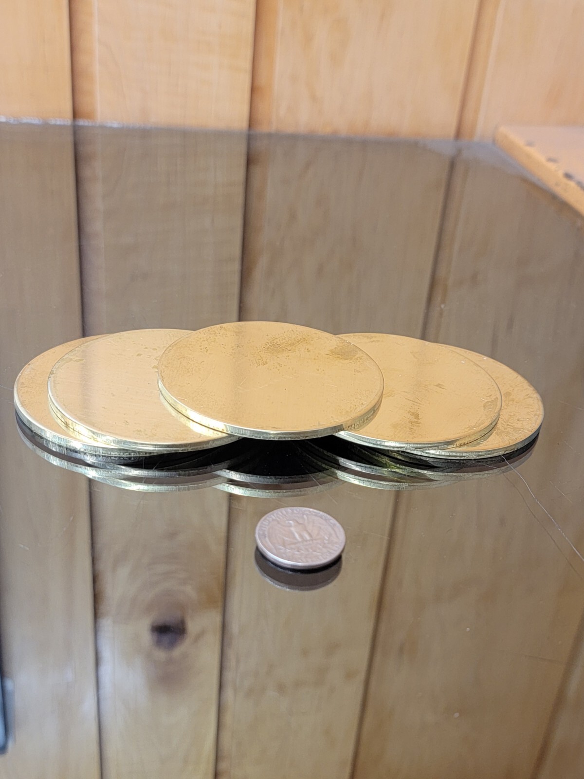 Brass Disk Circle Blanks 3″ Diameter 1/8” Thick 5 Pieces Disc Discs Disks