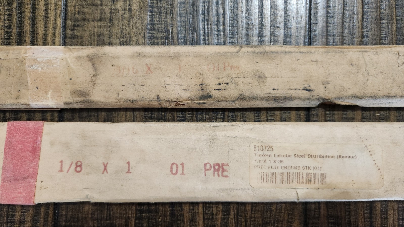 Timken Latrobe O1 Tool Steel Flat Ground Stock Precision Bar Metal Lot 2 Pcs