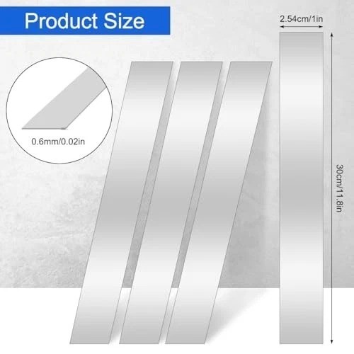 10 Pcs Sheet Metal Strips,12” Length,1” Width 0.02” Thickness Thin Flat Metal