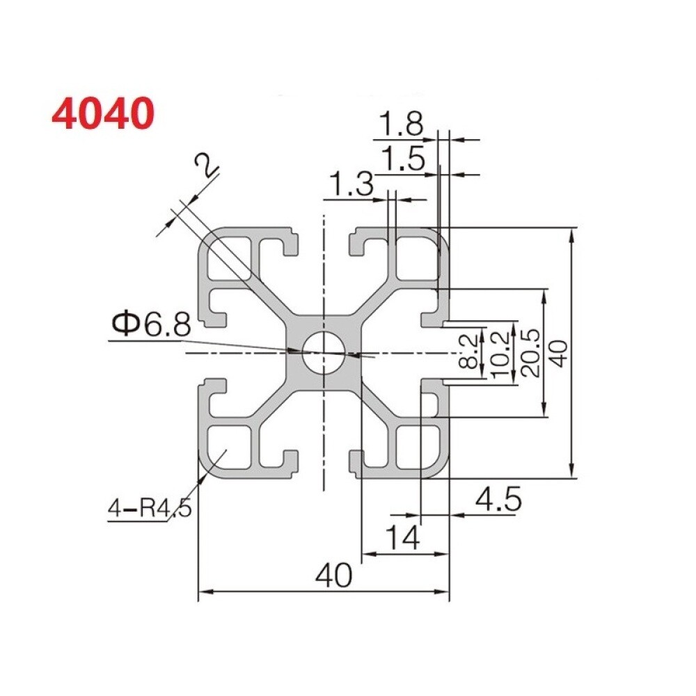 2PCS 4040 Aluminum T-Slot Aluminum Extrusion 40 Series 800mm for CNC 3D Printer