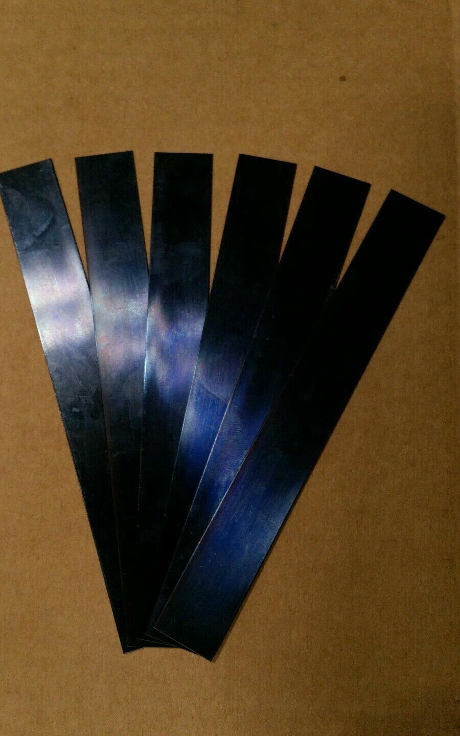 Blue Tempered Spring Steel Shim .015″ x 1/2″ w, 6 inch L SIX PIECE LOT 0.500 0.5