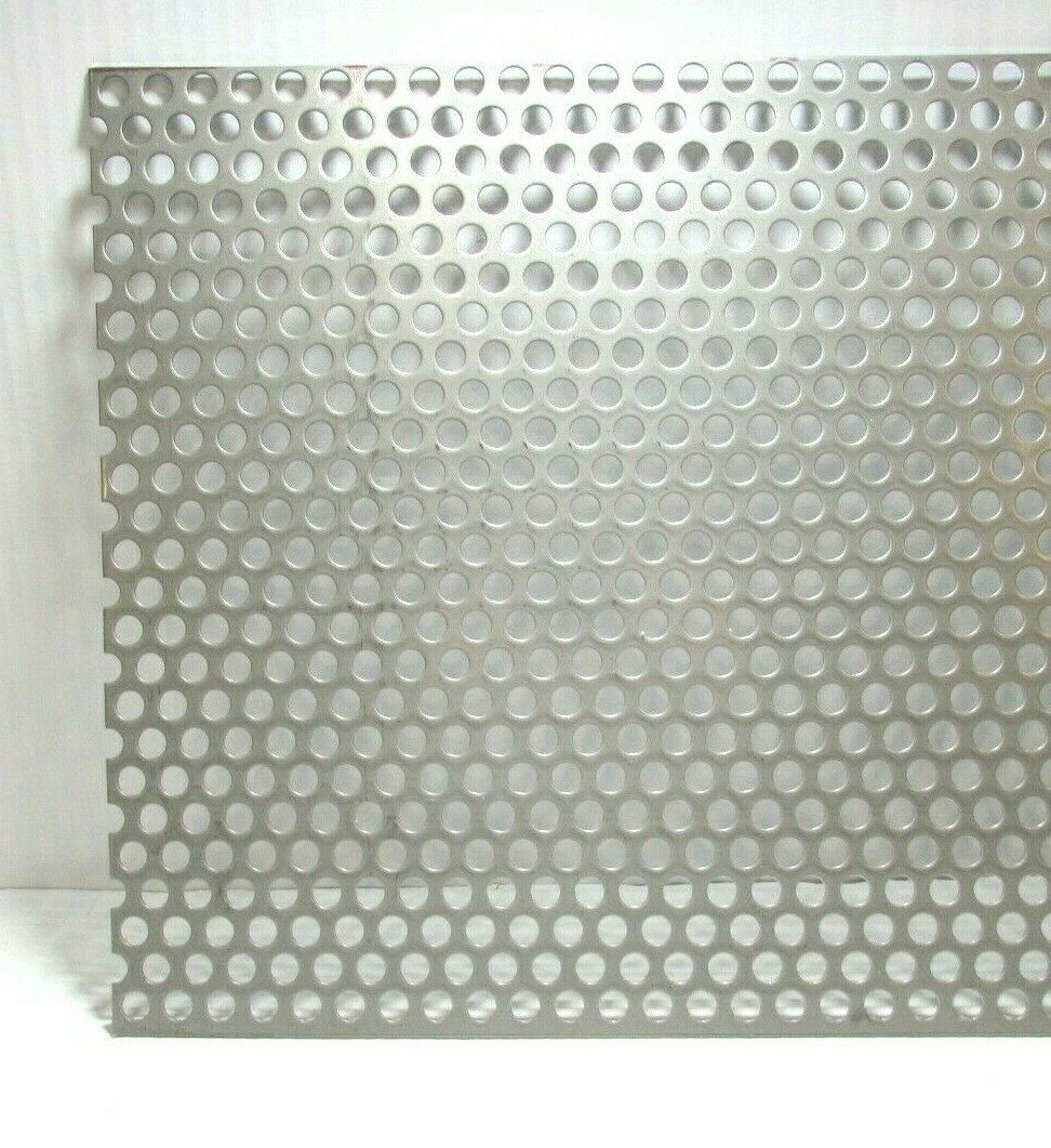3/8″ HOLE 16 GAUGE 304 STAINLESS STEEL PERFORATED SHEET–12″ x 12″