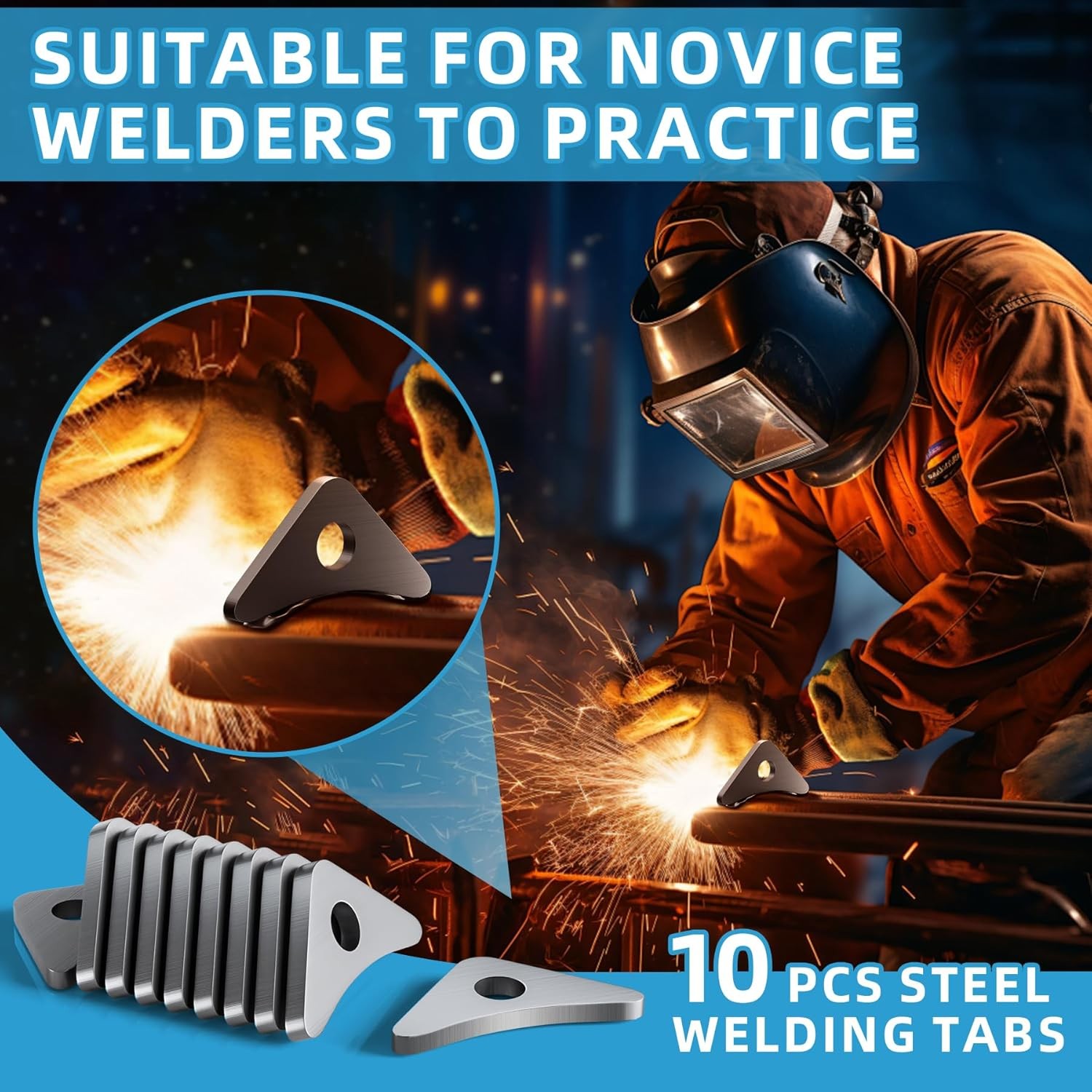 10 Pcs Weld on Tabs with 1/2″ Holes, Weld on Steel Gussets, Weld on Shock Mounts