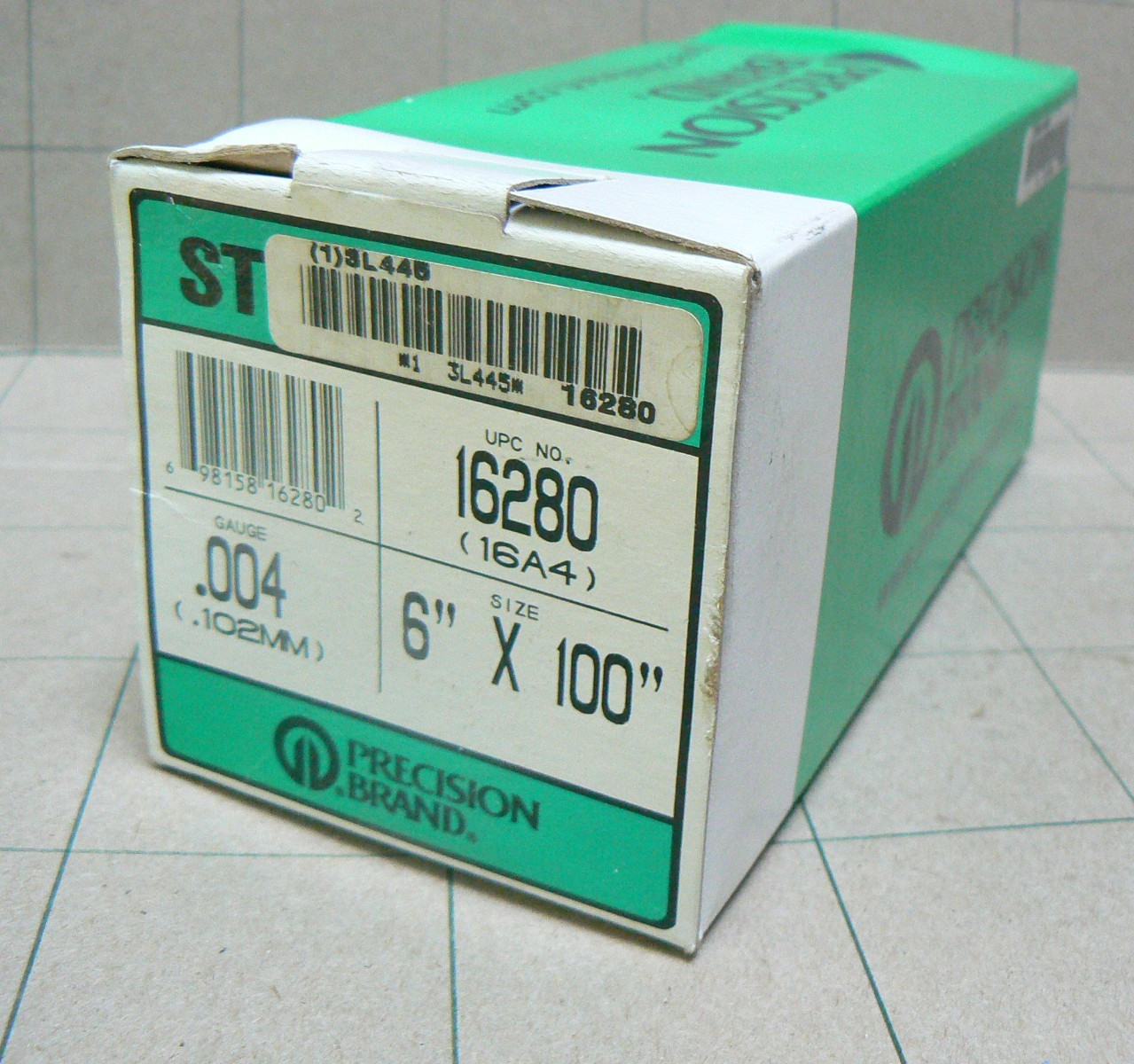 PRECISION BRAND 16280 , .004″/ ,102mm. 6″X100″ Steel SHIM Stock, NEW (A)