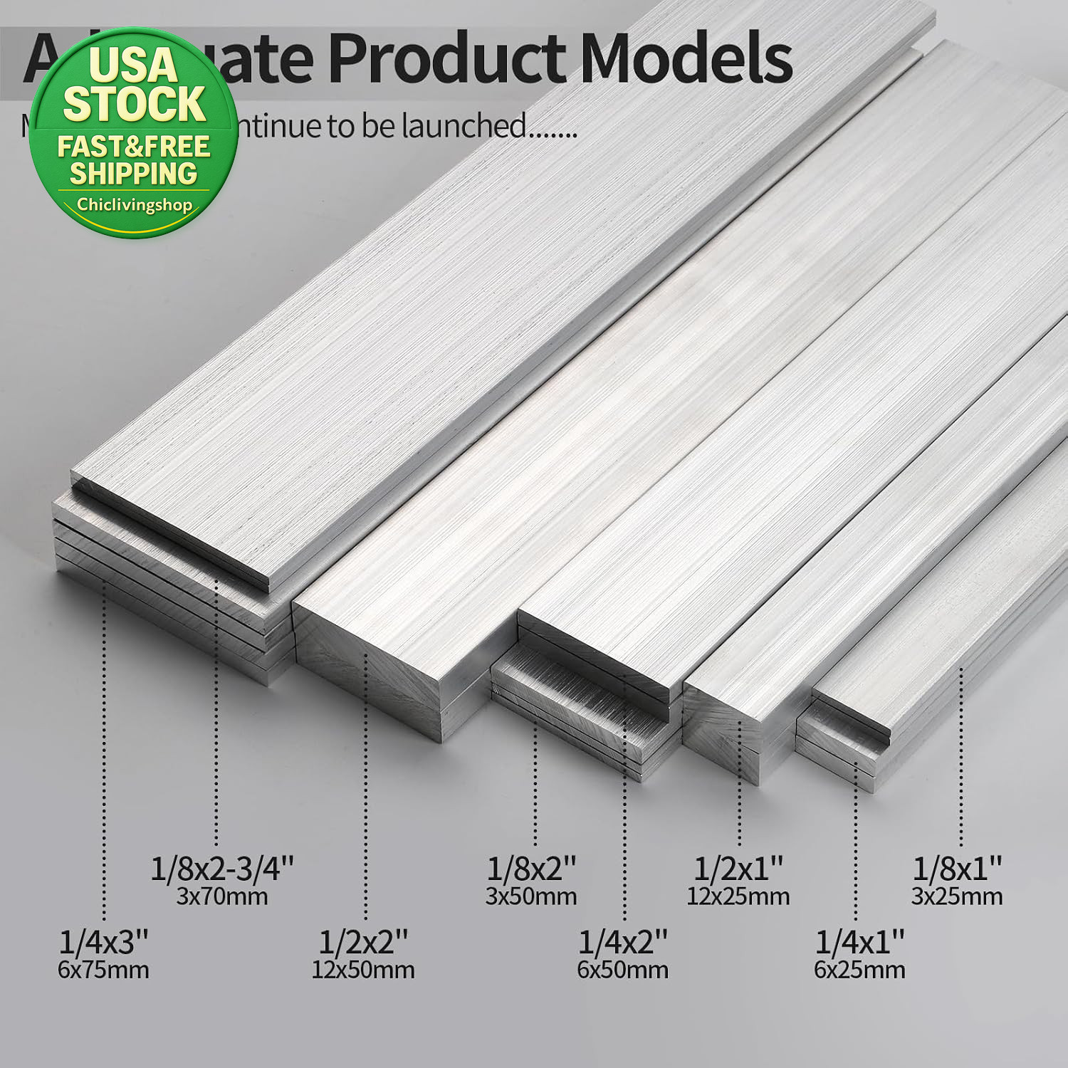 2 Pcs 6061 Aluminum Flat Bar 1 8 X 1 X 12 Inch Solid Square Plate Stock