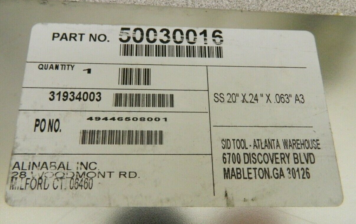 Alinabal Shim Sheet Stock 2 Ft. Long 20" Wide x 0.062" Thick 50030016
