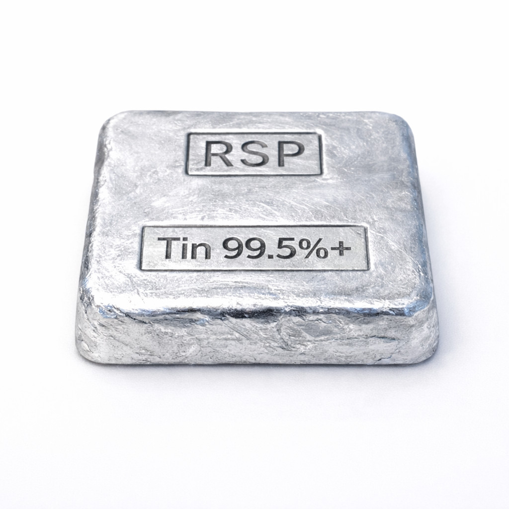 Whole Tin Ingot 99.5+% Pure, 1/2 pound ingot