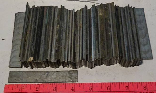 * LOT of 100 pcs – 4 inch Thin FLAT STRIPS – LEAD ?? – 9 lbs PRINTING SPACERS **