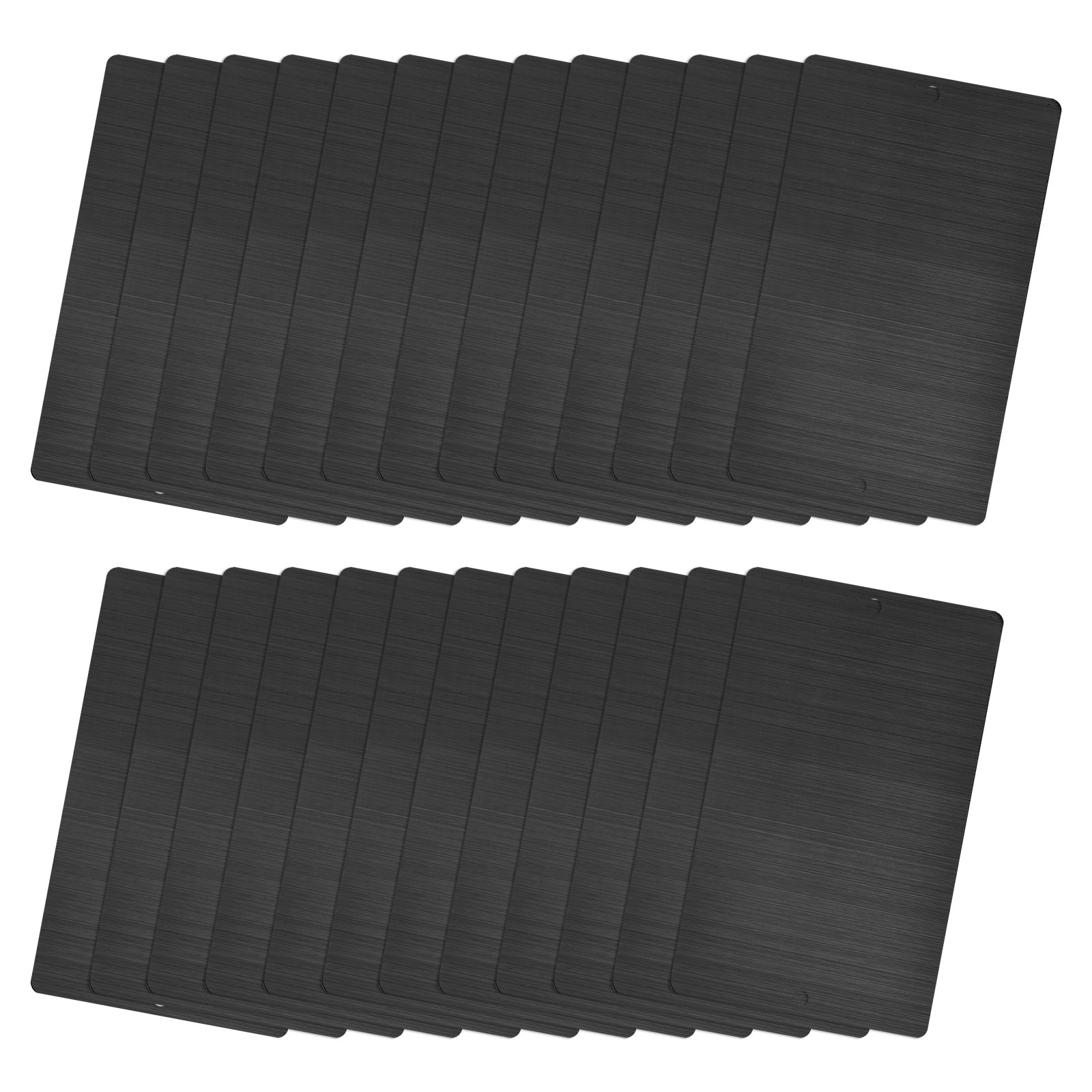 66x45x0.4mm Brushed Stainless Steel Blank Metal Card with Hole Dark Gray 25Pcs