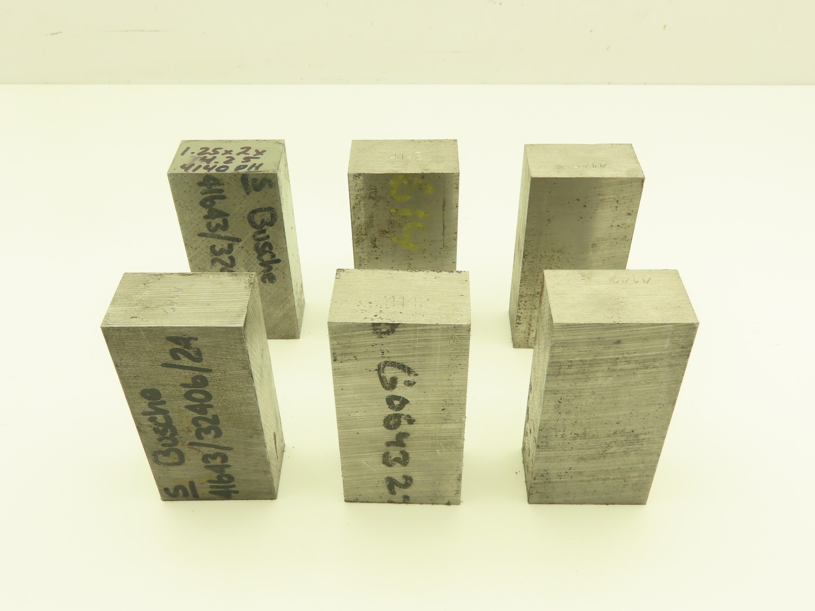 4140/4142 PH Alloy Steel Flat Bar Stock 1-1/4″x 2″x 4-1/4″L Lot of 6