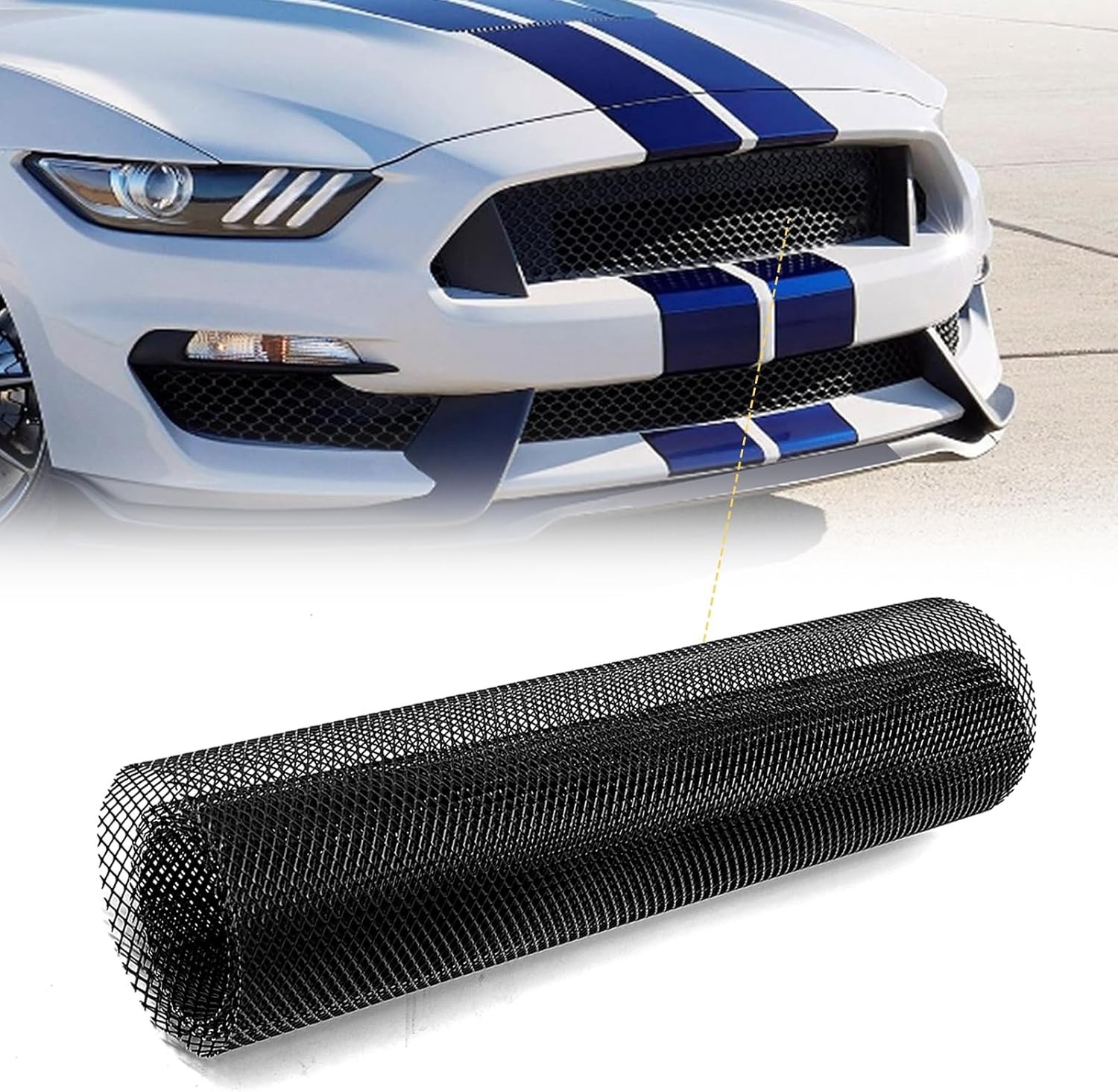 Universal 40″x13″ Car Grill Mesh, 120x40cm Aluminum Alloy Expanded Metal Shee…