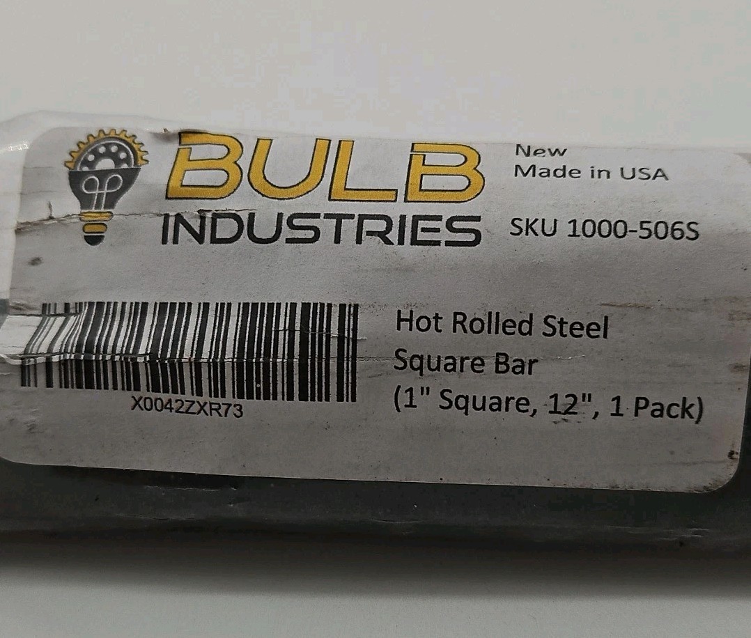 Bulb Industries – 1000-5065 – 1″ x 12″ Hot Rolled Steel Square Bar