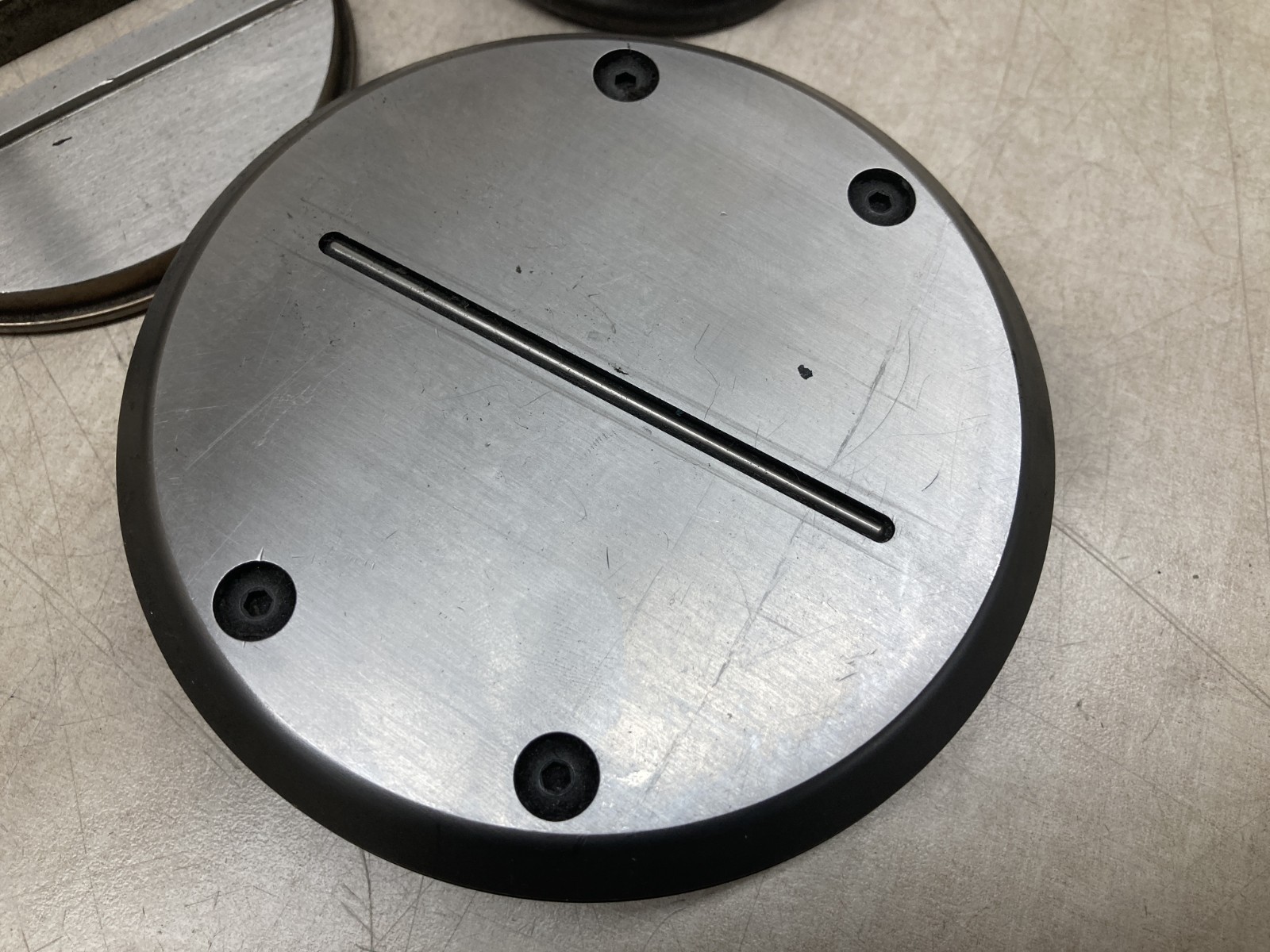 Wilson Tool 1.25 THK Emboss RD Make Die Base-Rework Punch & Die Cap W/ Sample