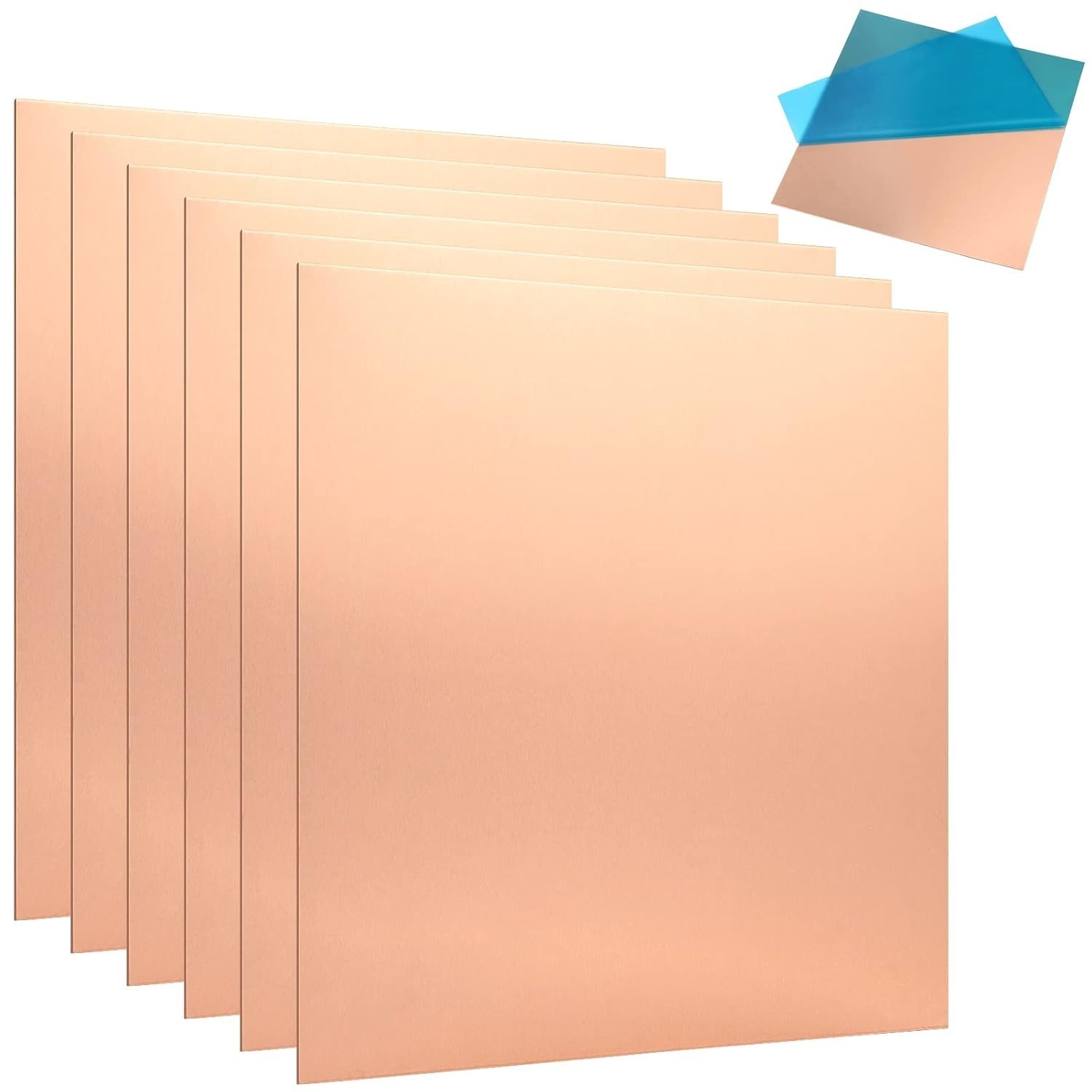 6″ x 6″ Copper Sheets – 6 Pack 20 Gauge for Art, Repair, and Electronics