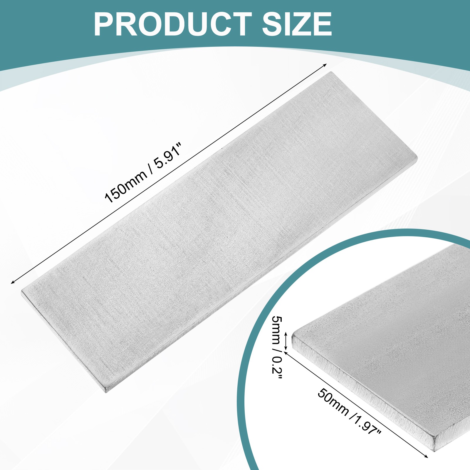 3/16″ Thickness 1-31/32″ Width 6″ Length 316 Stainless Steel Flat Bar Metal Bar