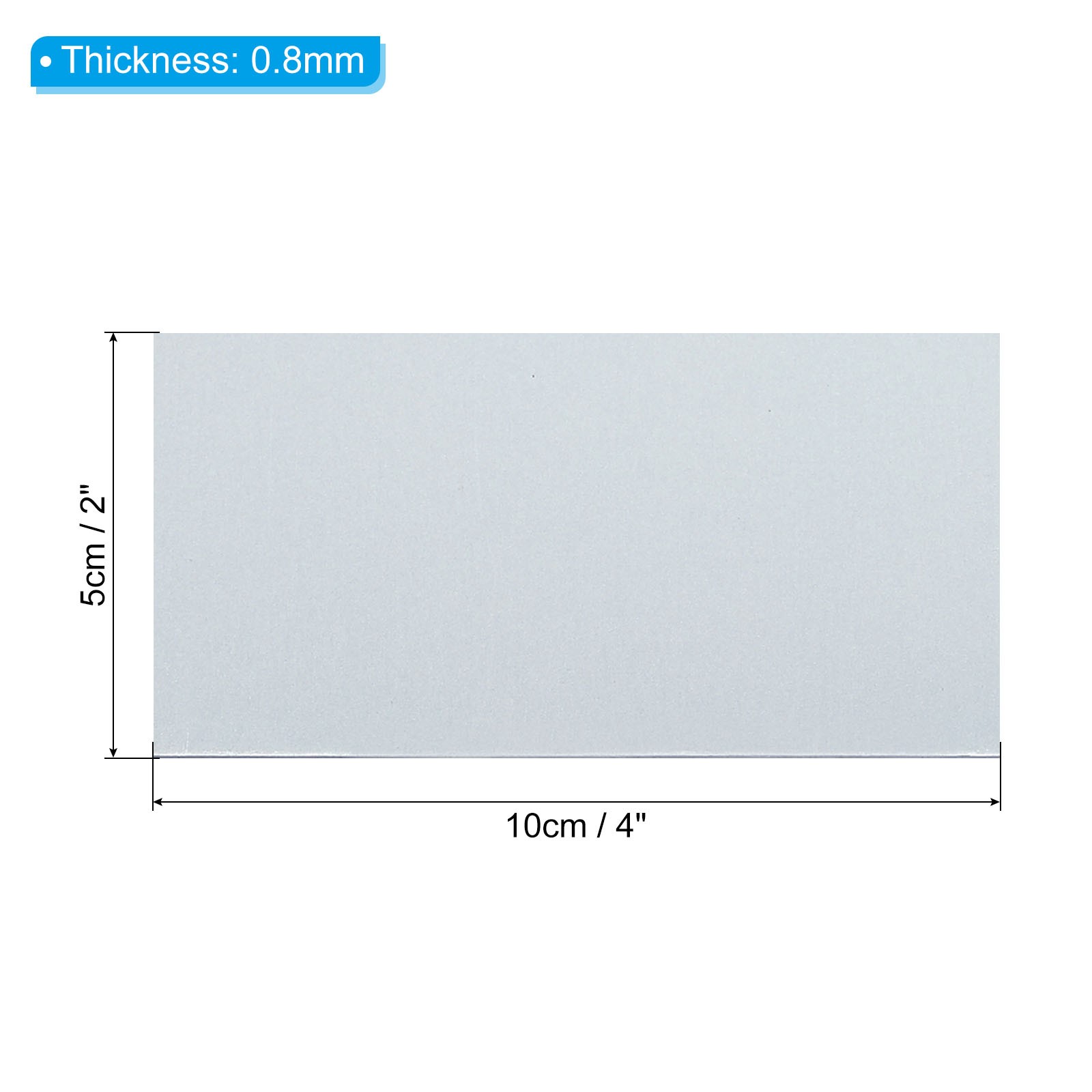 5pcs Galvanized Steel Sheet, 10x5cm Metal Sheet Plate Panels 0.8mm Thick