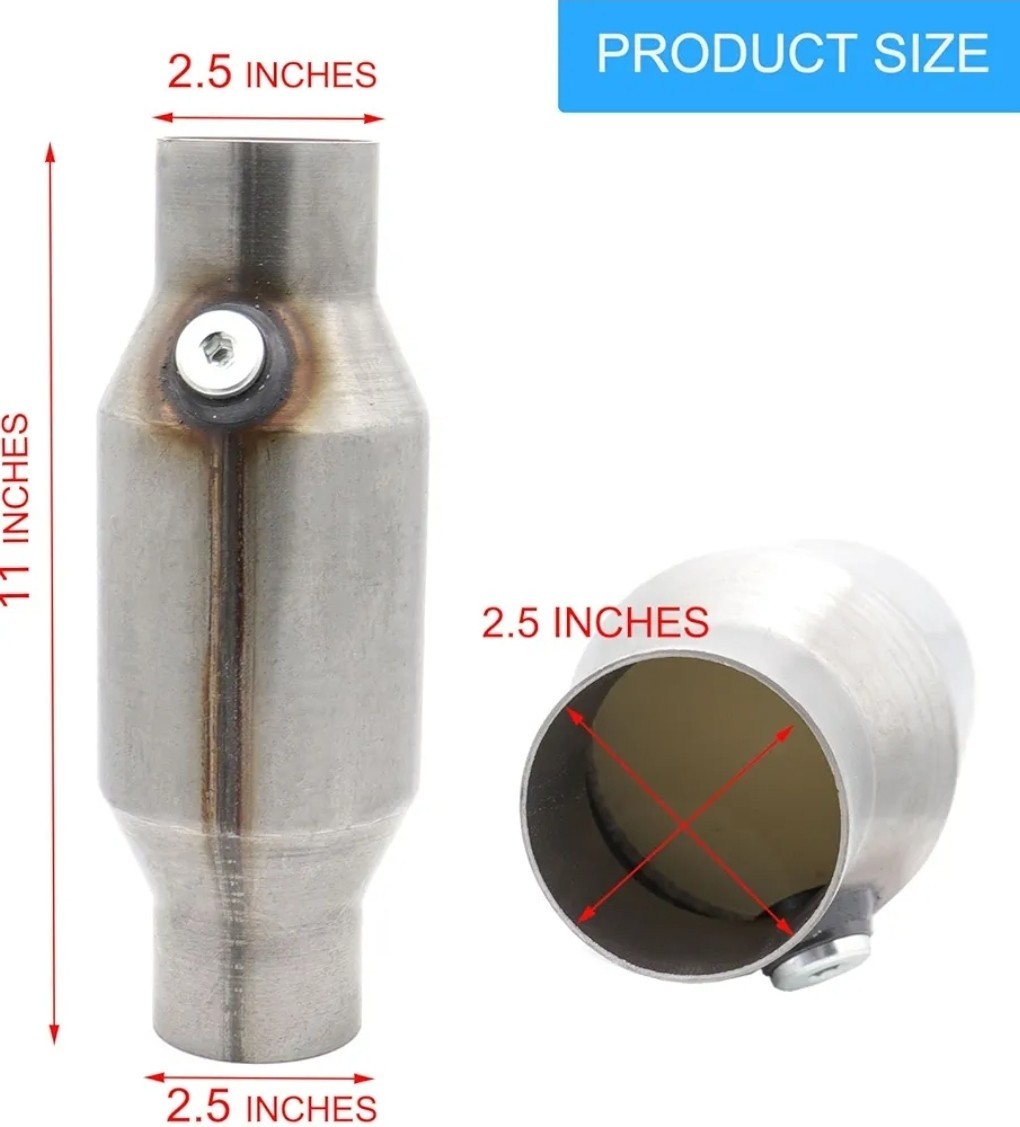 MOCW 2.5 Inch Inlet Outlet Catalytic Converter Universal High Flow Front NEW