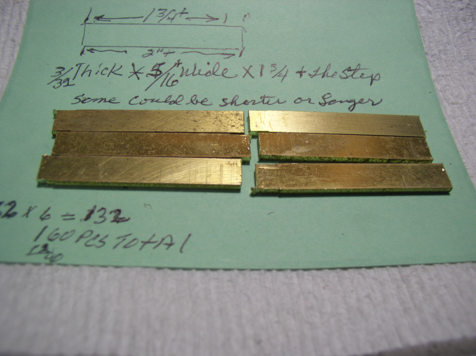 6 PCS. 3/32″ X 5/16″ X 1 3/4″+ LONG SOLID BRASS FLAT SHEET LASER DROPS