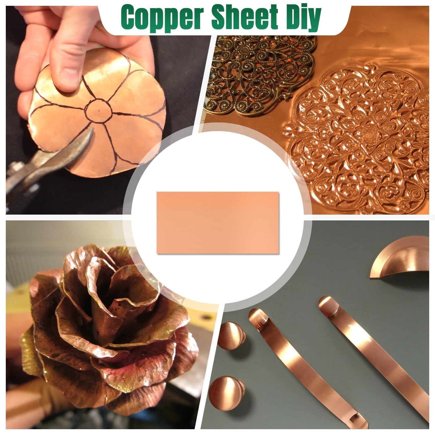 Copper Sheet Metal, 4″ x 8″ 16 Gauge 1.5mm Thick Copper Plate, 99.9% Pure Cop…