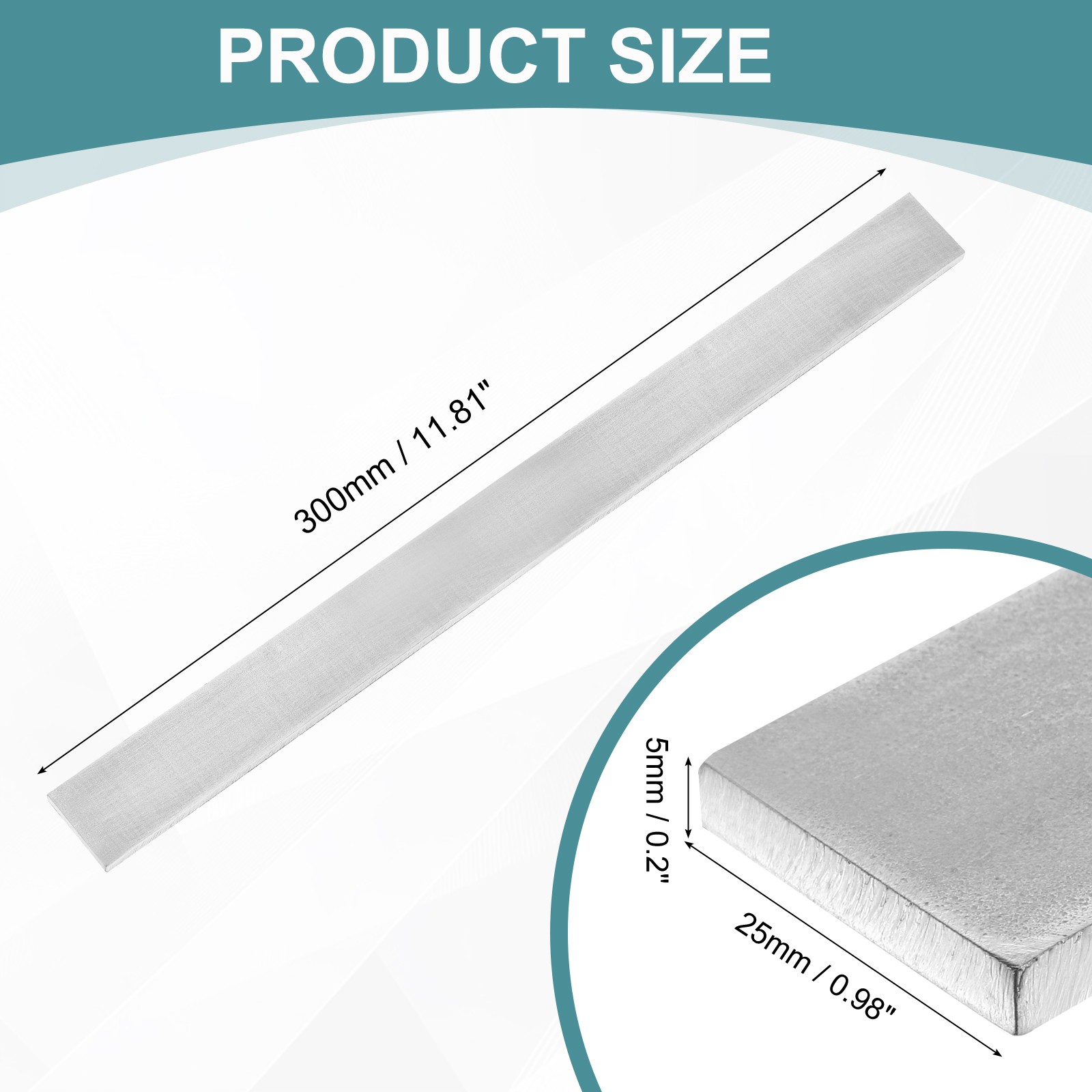 3/16″ Thickness 1″ Width 12″ Length 316 Stainless Steel Flat Bar Metal Bar