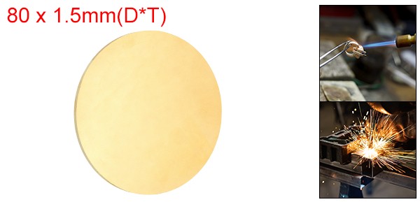 0.06″(1.5mm) Thick 3.15″(80mm) Dia Brass Round Plate H65 Brass Round Sheet