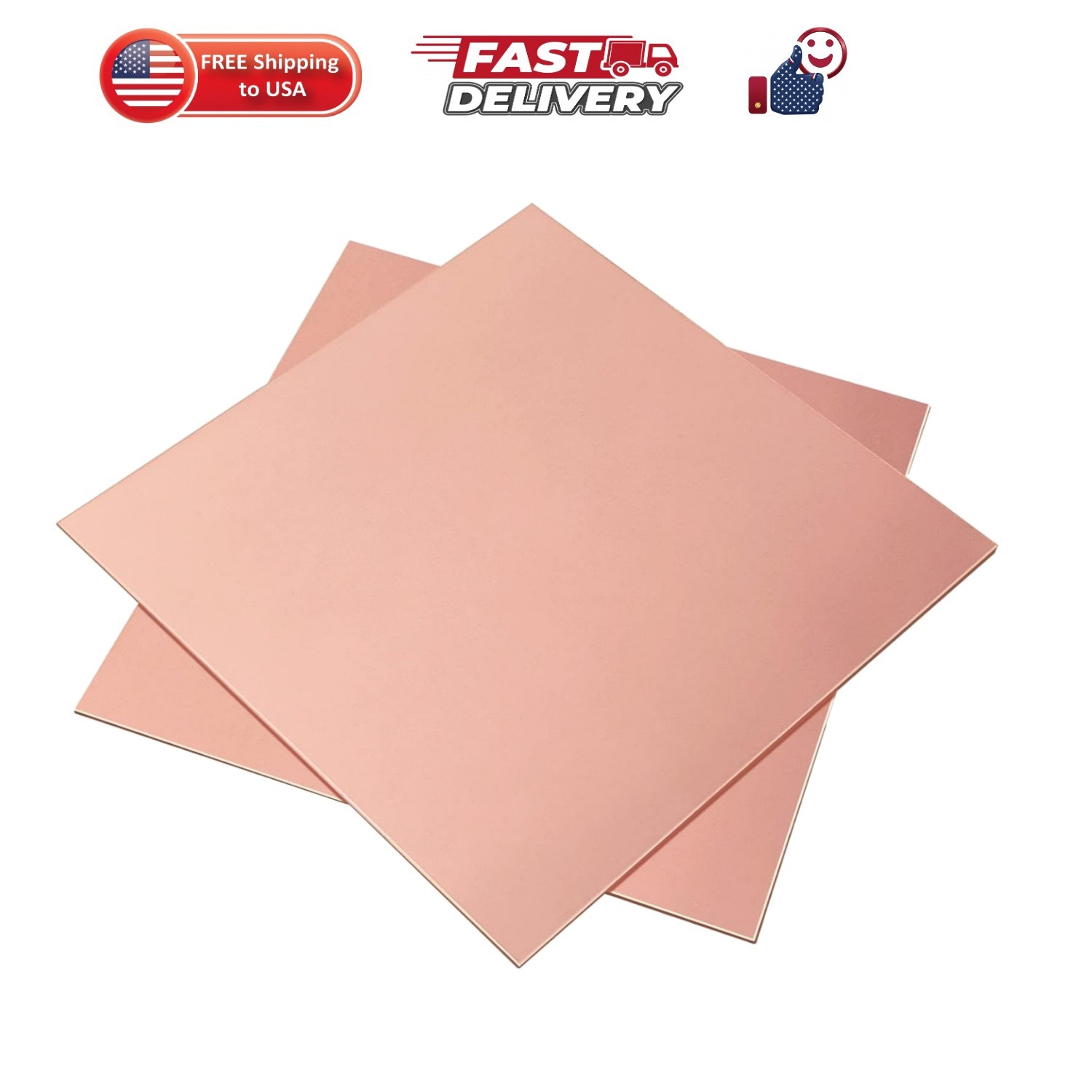 2 Pieces 99.9% Pure Copper Sheet, 6″ x 6″, 24 Gauge0.5mm Thickness, Film Atta…