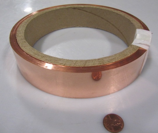 110 Copper Foil Soft Temper .005″ Thick x 1 1/2″ Wide x 100 Foot Length