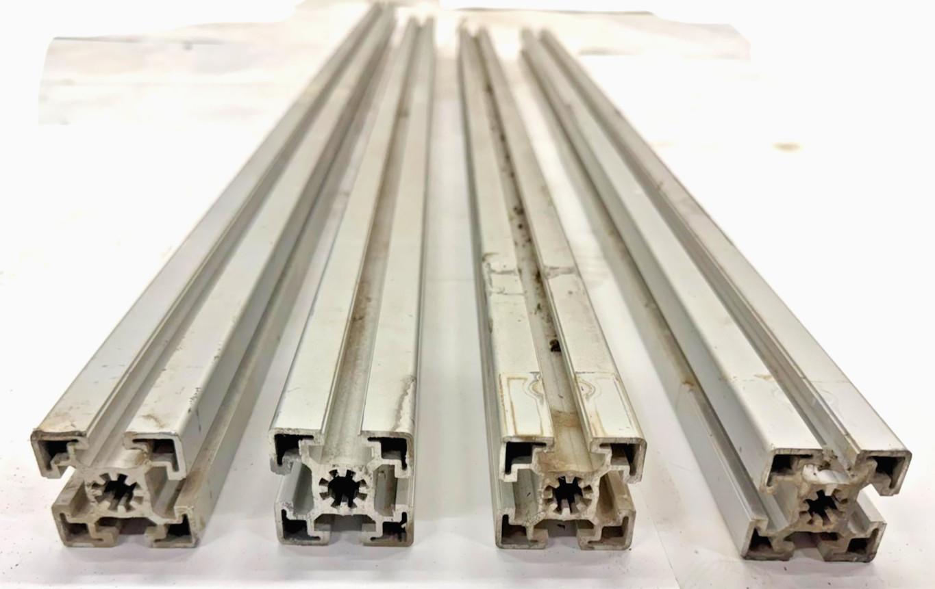 80/20 45MM ASST LENGTHS, 45-4545, (LOT OF 4), 43-3/4″ TO 58-1/8″, 4 OPEN SLOTS