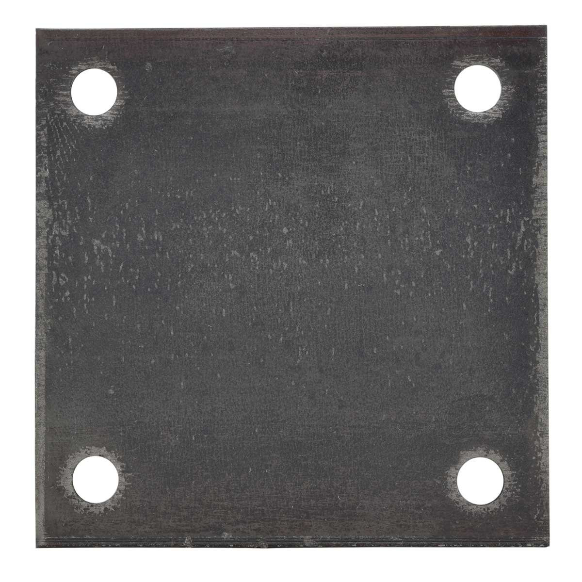 6 x 6 x 1/4 Inch A36 Steel Base Plate with 4 Holes for 1/2 Inch Bolts