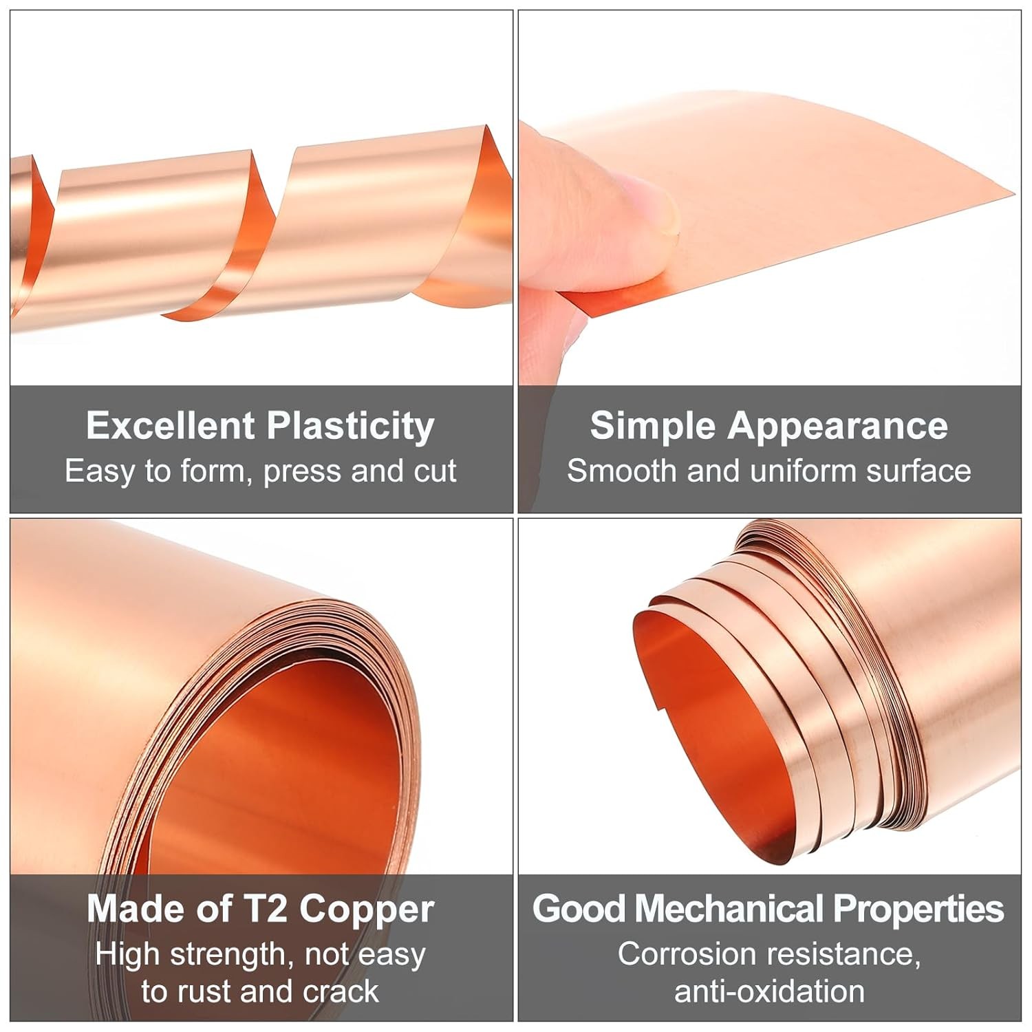 Pure Copper Sheet Roll 0.2mm 24Ga Thick Copper Flashing 1070mm x 150m Copper