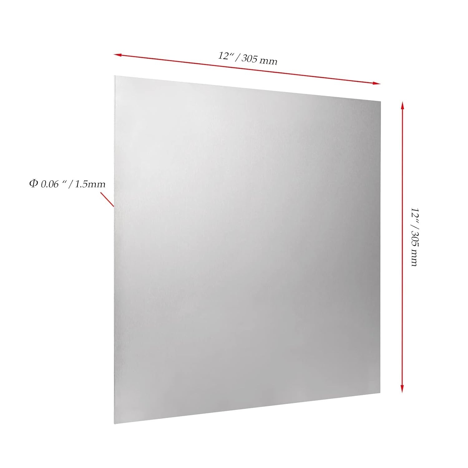 2PCS 12x12x1/16 inch Aluminum Sheet 6061 T6 Aluminum Plates with Protective Film