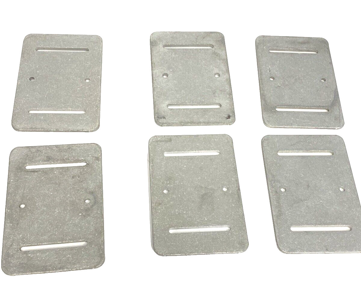 6-Pk Aluminum Drilled Slotted Spacer Plate 1/8 x 3 x 4-1/2″