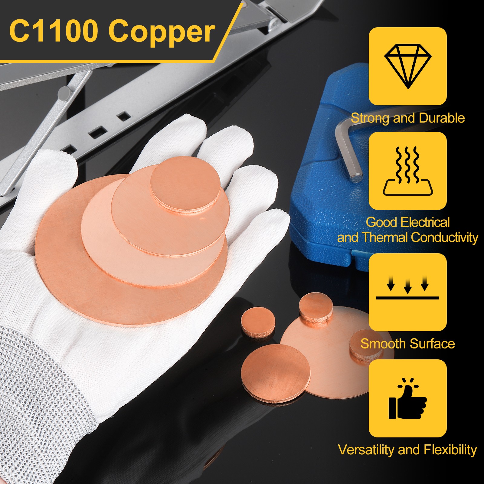 0.02″ Thick 6″ Dia Copper Round Plate C1100 Pure Copper Sheet