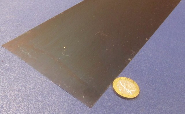 1095 Hard Blue Tempered Spring Steel Shim .015″ Thick x 4.00″ Wide x 48″ Long