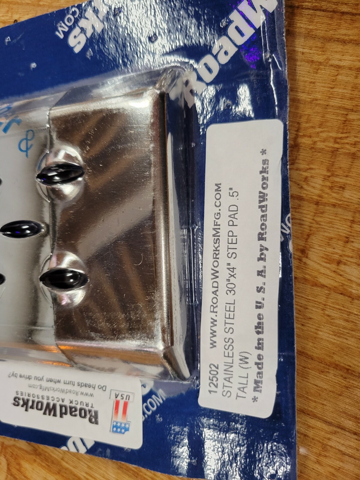 stainless steel roadworks step plate tread 30″ x 4″ universal no slip 12502 new