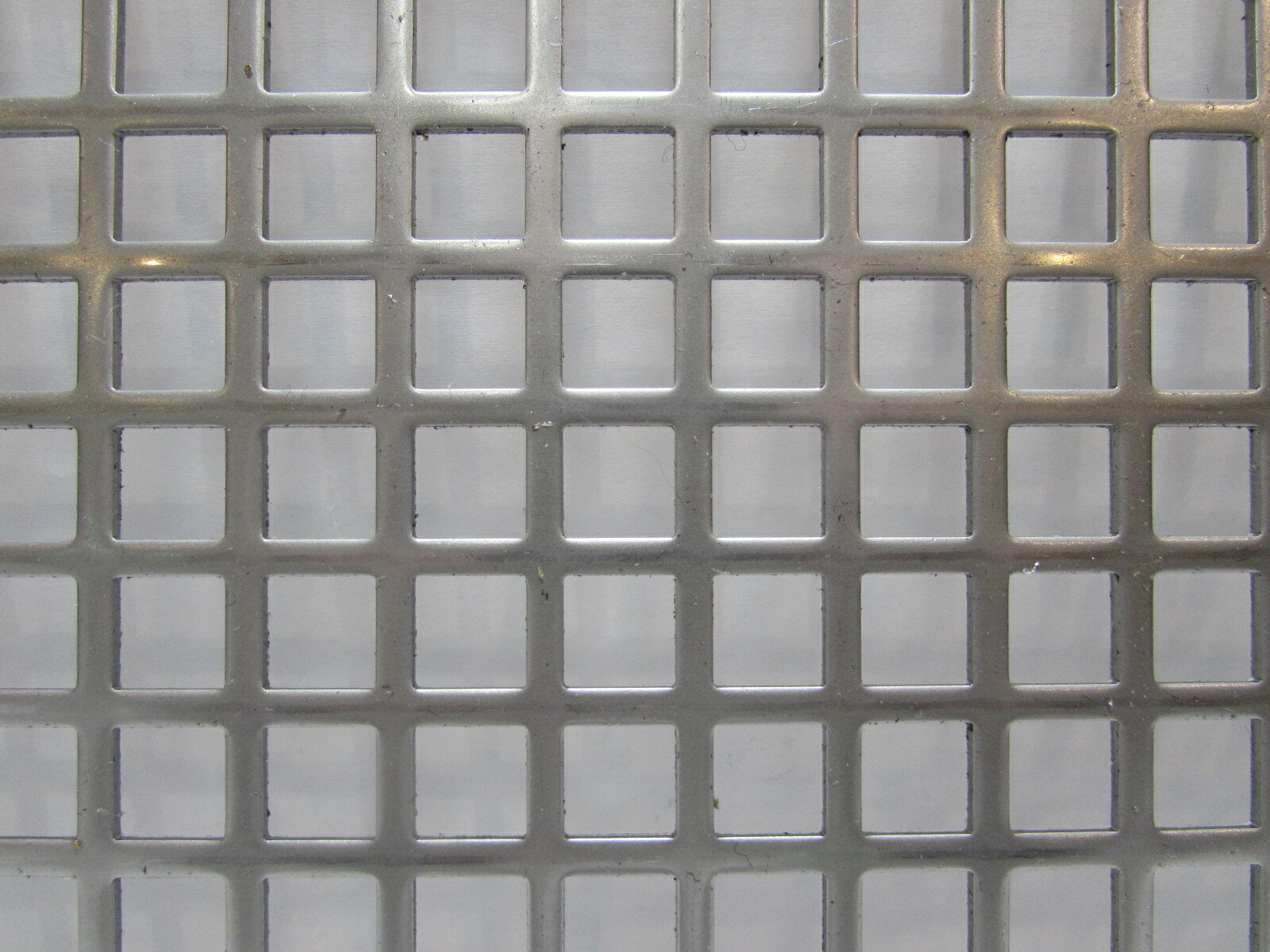 ==3/8″ SQUARE—- 16 GA. STAINLESS PERFORATED METAL —12-1/8″ x 10-7/8″==