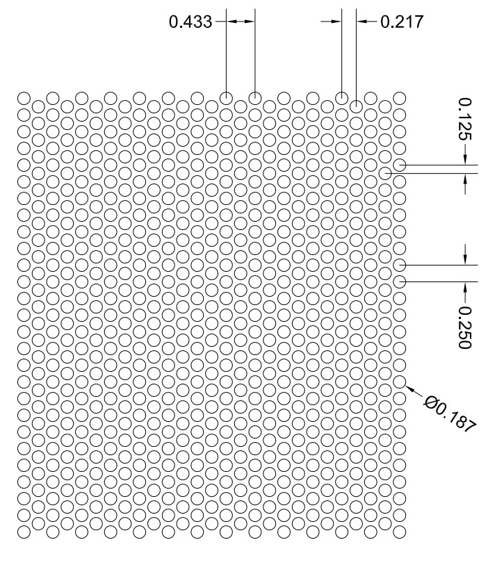 Perforated Galvannealed sheet 13.375″ x 25.375″[.034″x.187″x.250″] *Made in USA*