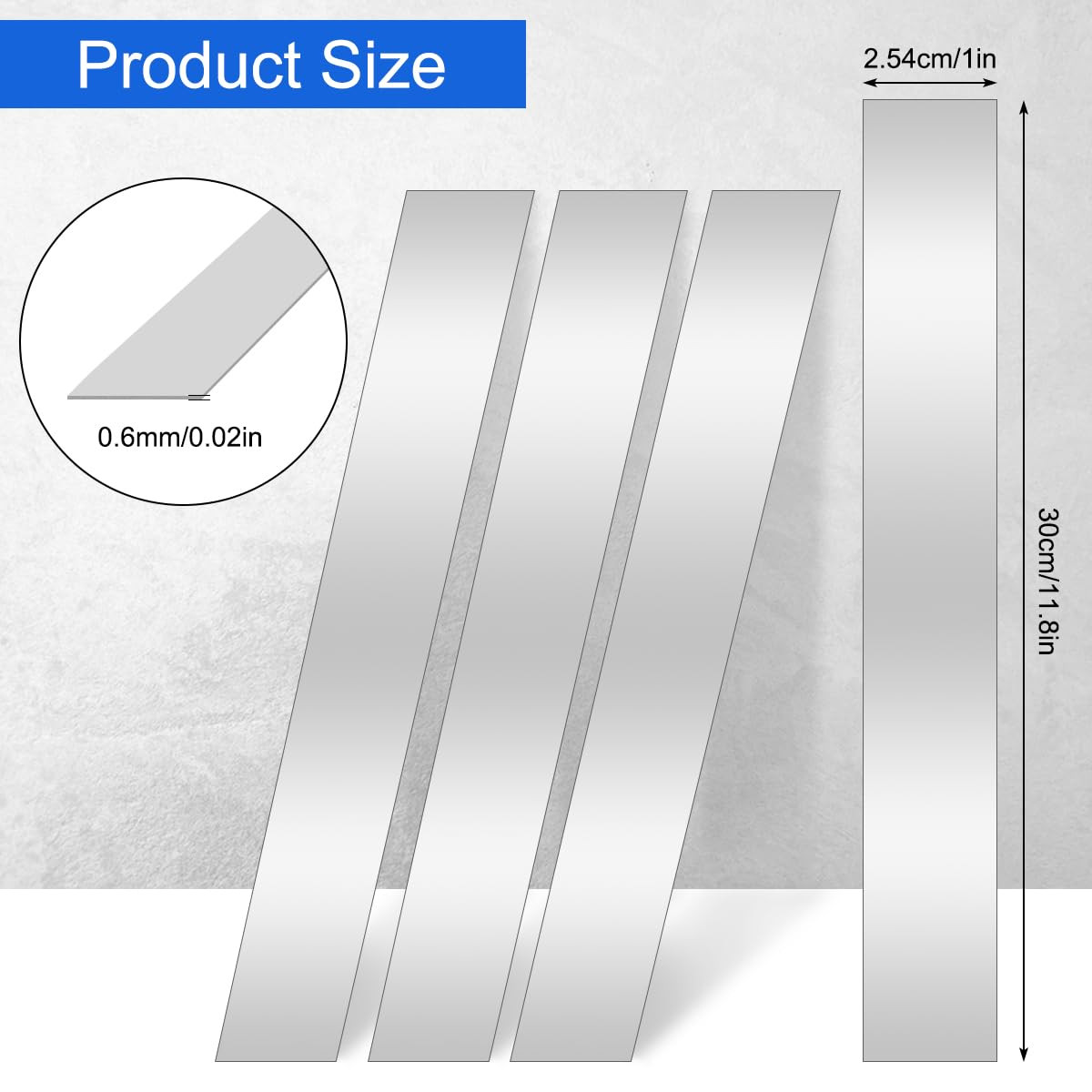 10 Pcs Sheet Metal Strips,12” Length,1” Width, 0.02” Thickness,Thin Flat Meta