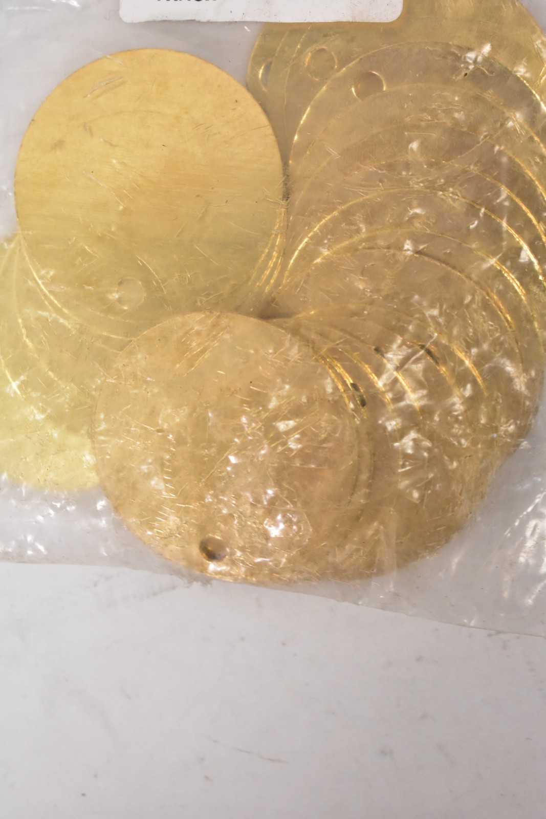 Lot of 25 Round Brass Blank Tags Set 1-1/2″ H x 1-1/2″ Wide Metal 0375100
