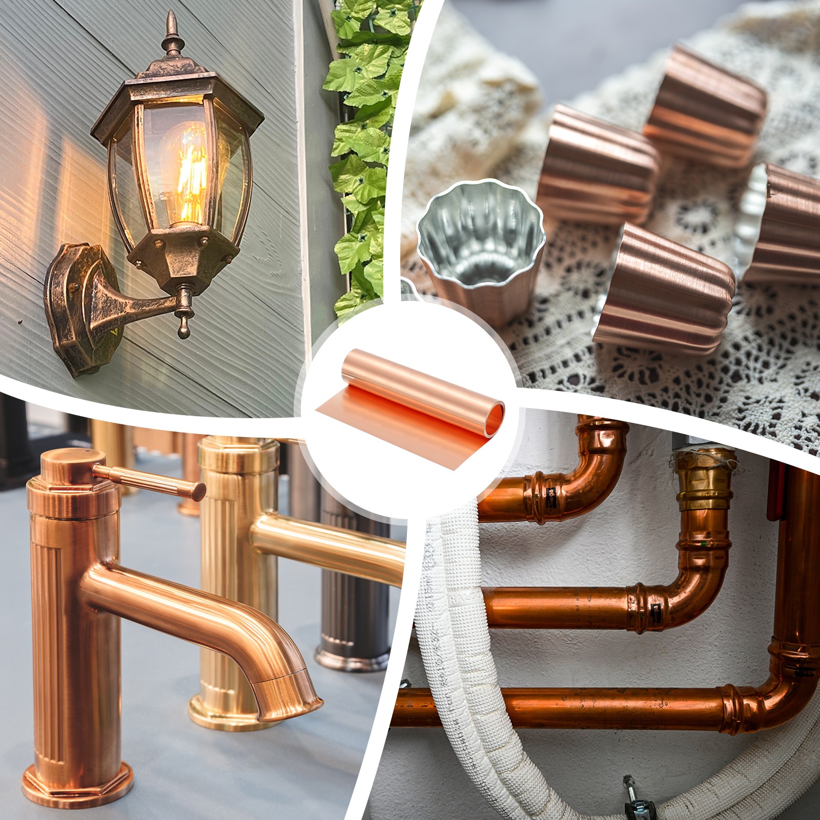 Pure Copper Sheet Roll, 0.2mm 24Ga Thick T2 5Ft x 12in Copper Strip for Craft
