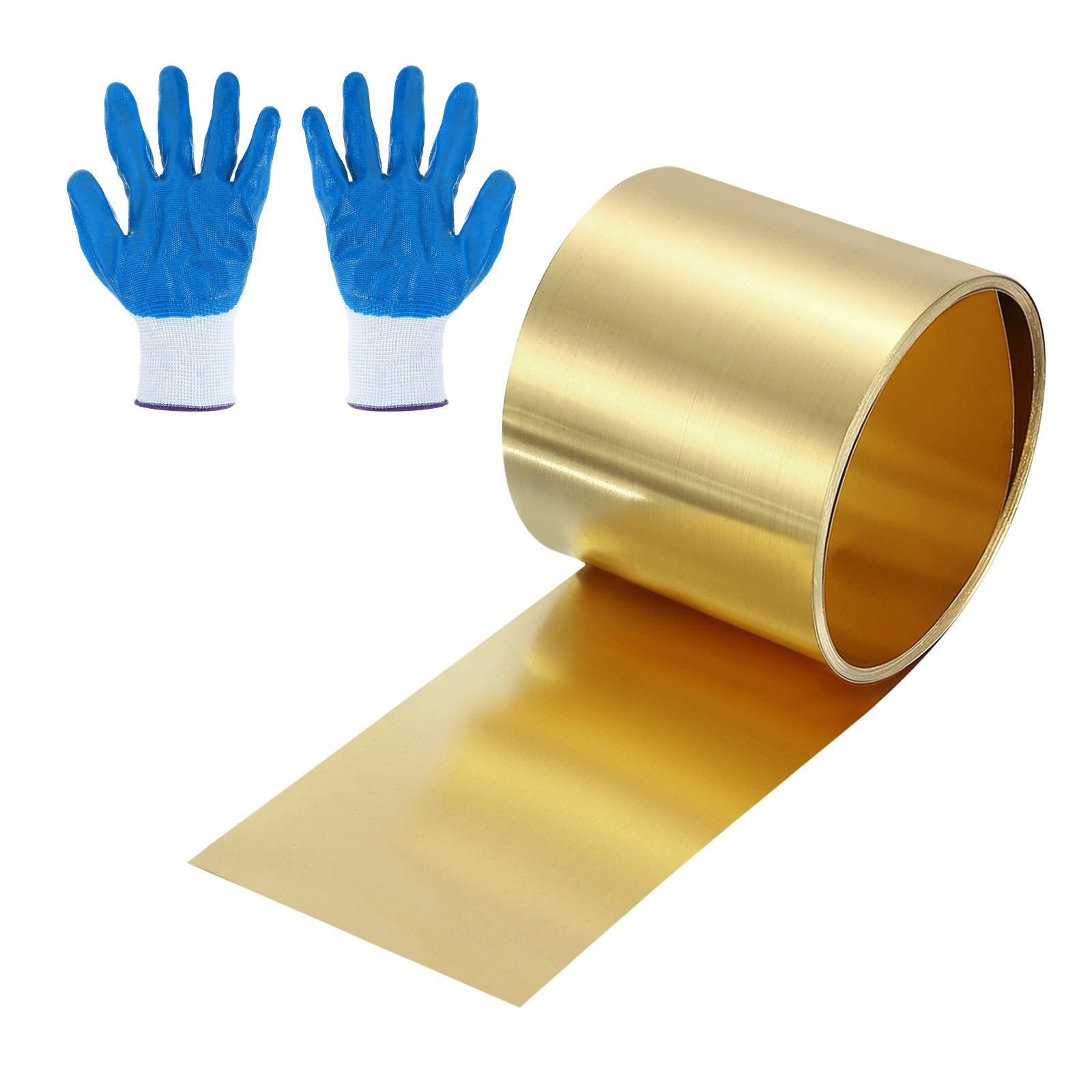 Brass Sheet Roll, 0.016 x 1.18 x 39.4 Inch H62 Thin Brass Foil Strip Plate Shim
