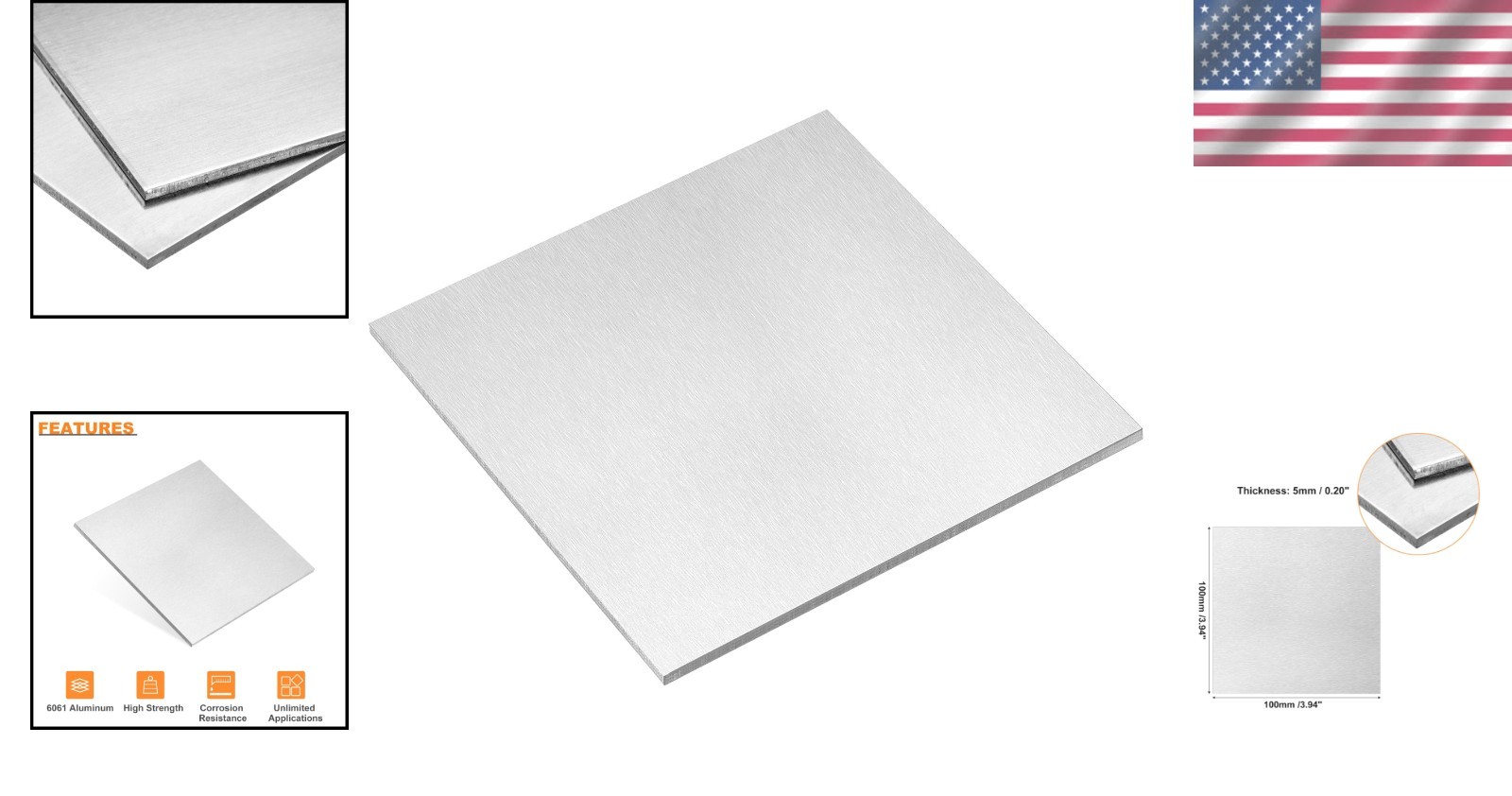 LTKJ 1mm Thick Grade 5 Titanium Alloy Metal Sheet Plate Silver 100 x 100 mm f…