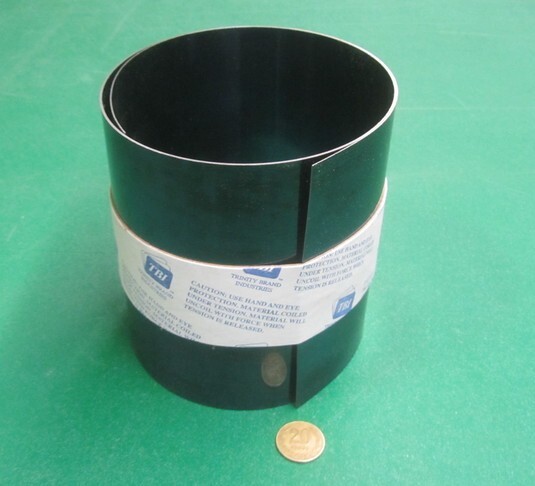 Blue Tempered Spring Steel Shim 0.020″ Thick x 6.00″ Width x 50″ Length