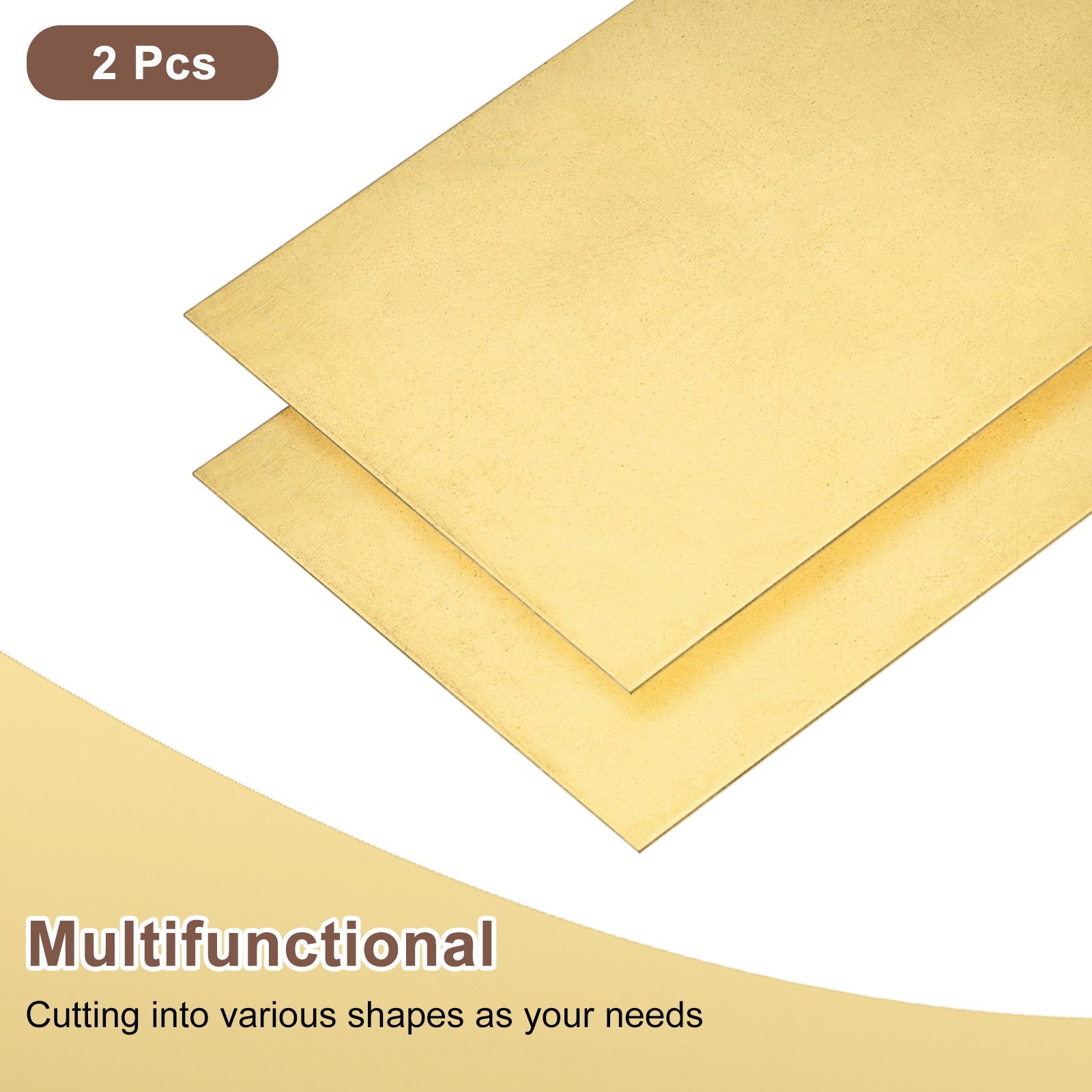 2Pcs H62 Brass Sheet, 4″ x 4″ Metal Sheets 0.08″ Thick Brass Plates for Industry