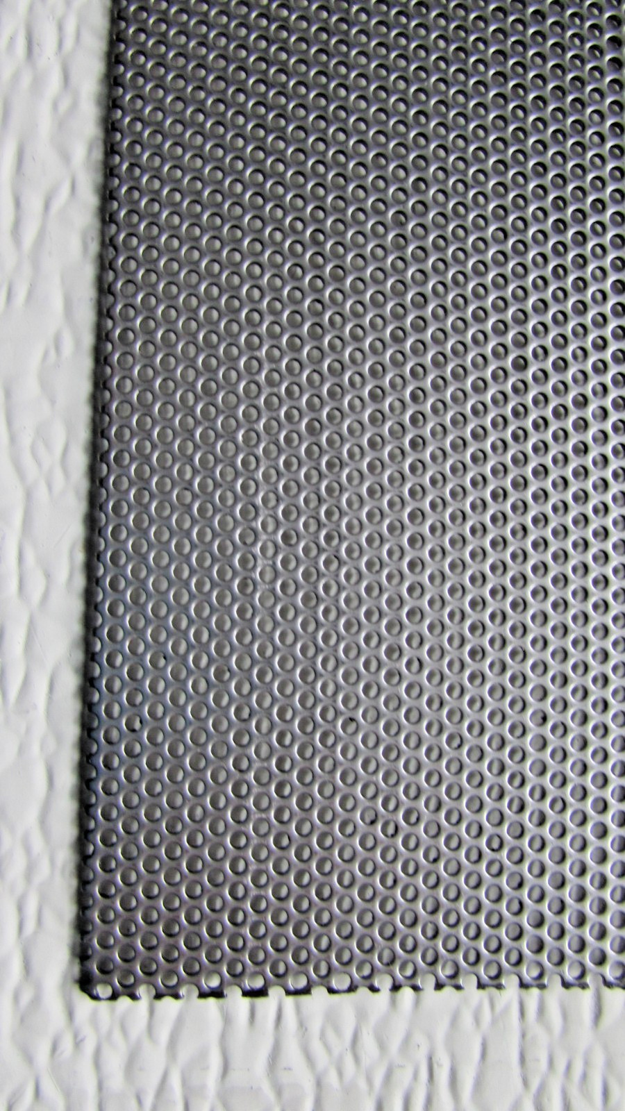 1/16 HOLES ON 3/32 CENTERS- 20 GA.STAINLESS PERFORATED SHEET—6″ x 12″