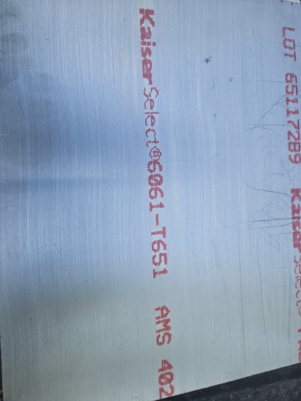 Kaiser aluminum plates 6061-T651 3/8″ X17″X 14-1/2″ Made In USA