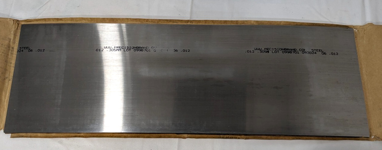 PRECISION BRAND Steel Shim Stock 0.012" x 6" x 18" *Pack of 10*